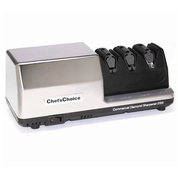 dexam Chefs Choice 2100 Commercial Diamond Hone Electric Knife Sharpener - Brushed Metal