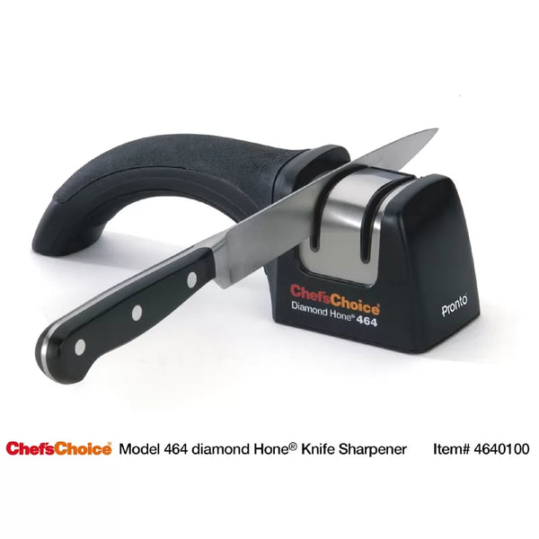 dexam Chefs Choice 464 Pronto Diamond Hone 2-Stage Manual Knife Sharpener - Black