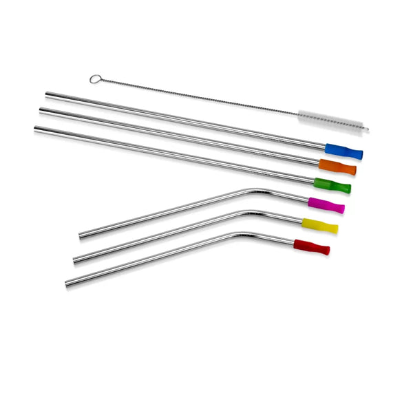 dexam CellarDine Metal Straws with Silicone Tops