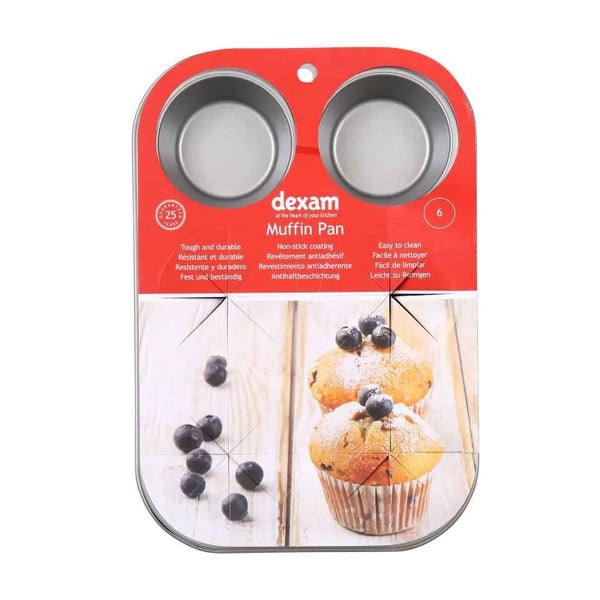 dexam Non-Stick 6 Cup Muffin Pan
