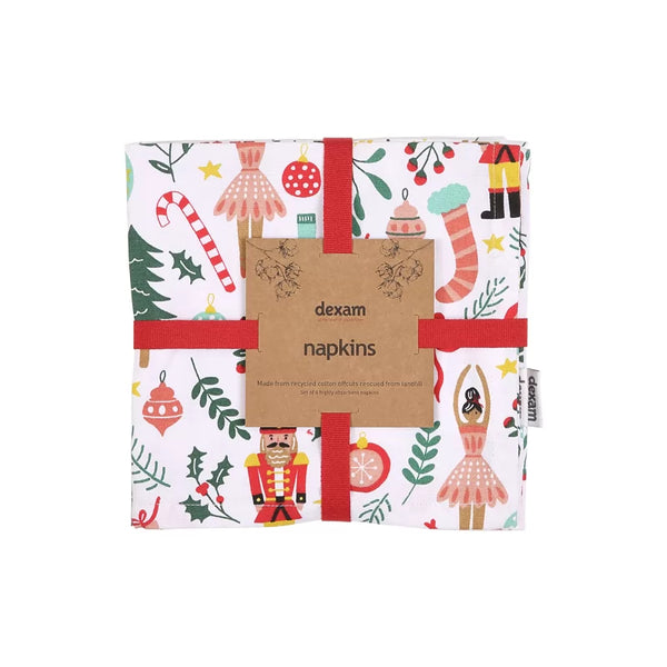 Dexam Nutcracker Recycled Cotton Set Of 4 Napkins