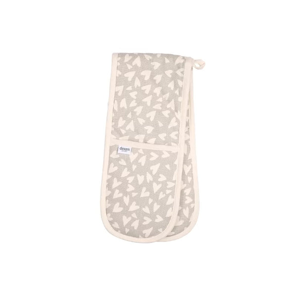 dexam Organic Heart Double Oven Gloves - Grey