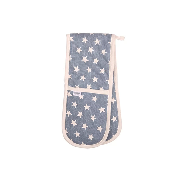 dexam Organic Star Double Oven Gloves - Blue