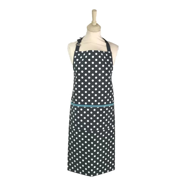 dexam Polka Dot Adult Apron - Slate Grey