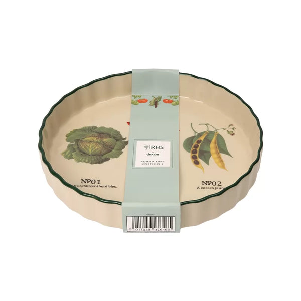 dexam RHS Benary Vegetables Round Tart Oven Dish