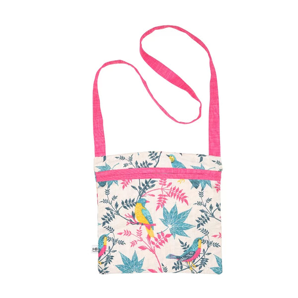 dexam RHS Birds Organic Cotton Peg Bag - Stone