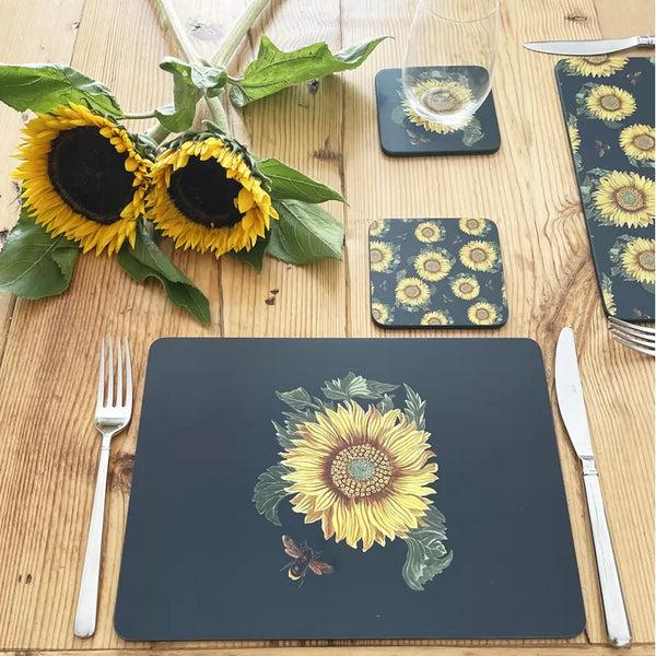 Dexam RHS Sunflower Set Of 4 Coasters - Navy