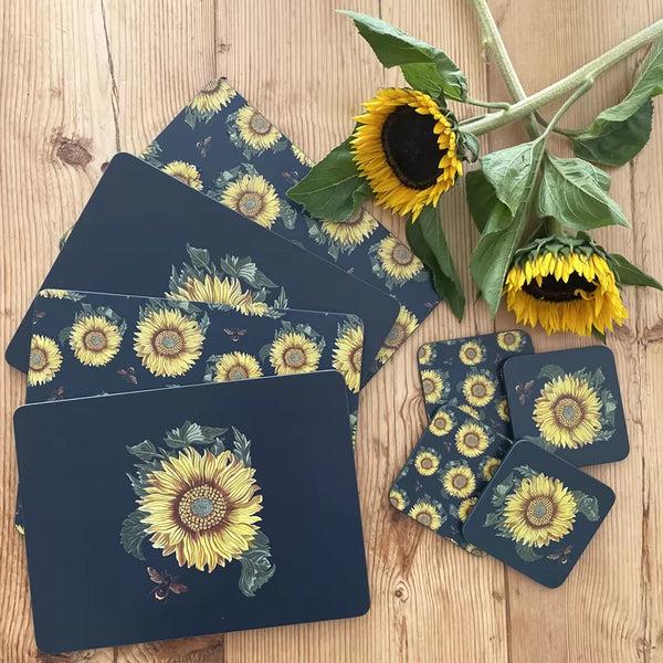 Dexam RHS Sunflower Set Of 4 Coasters - Navy