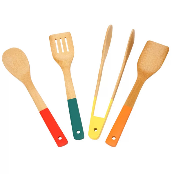 dexam School of Wok Set of 4 Bamboo Tools