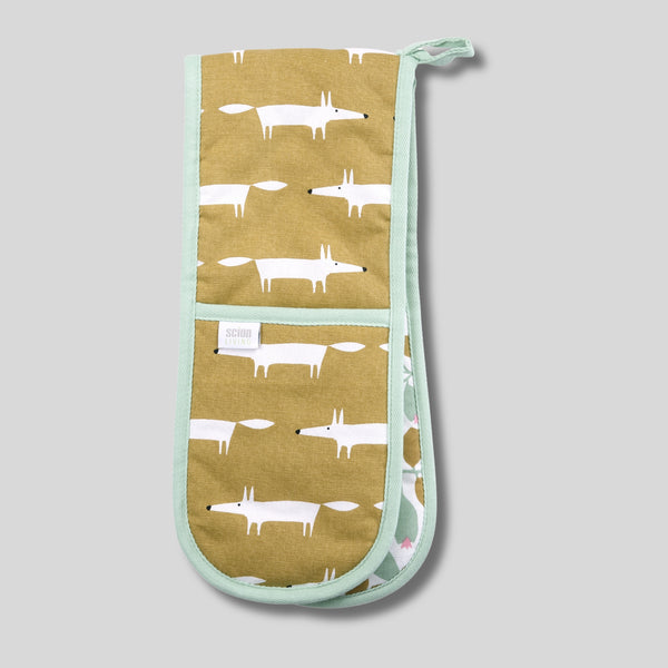 dexam Scion Mr Fox Double Oven Gloves - Ochre