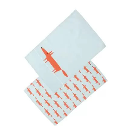 dexam Scion Mr Fox Set of 2 Tea Towels - Blue