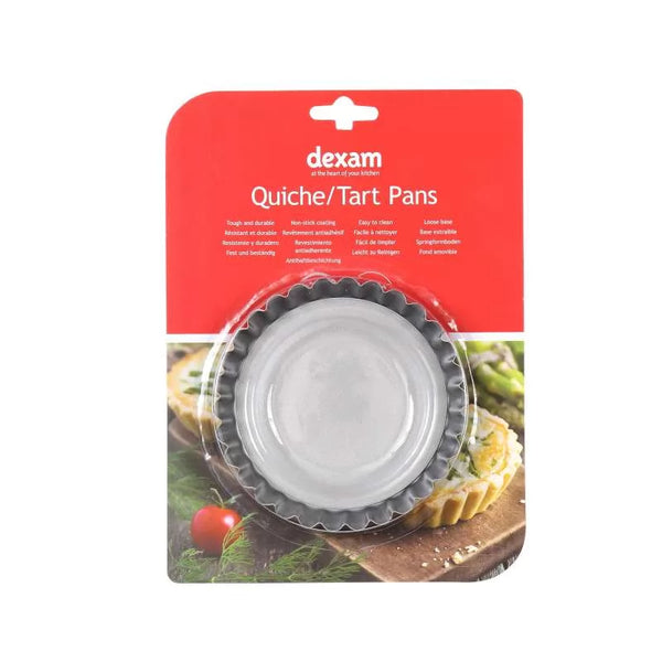 dexam Set of 4 5"/12cm Non-Stick Quiche/Tart Pans