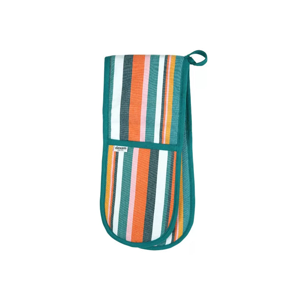 Dexam Striped Recycled Cotton Double Oven Gloves