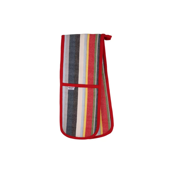 dexam Striped Recycled Cotton Double Oven Gloves