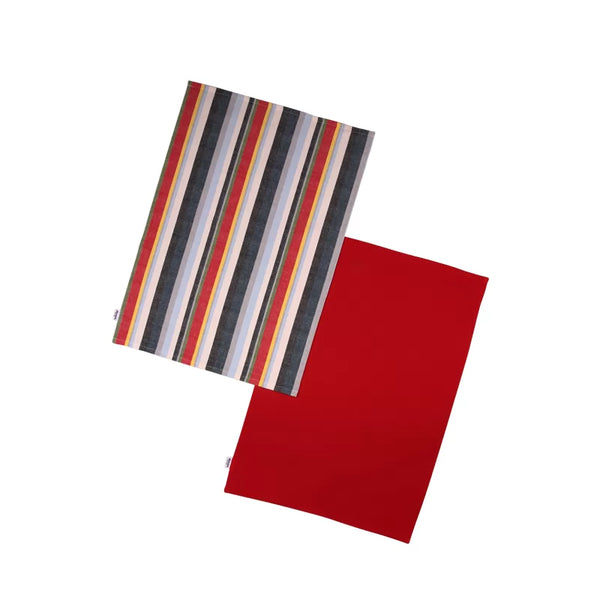 dexam Striped Recycled Cotton Set of 2 Tea Towels