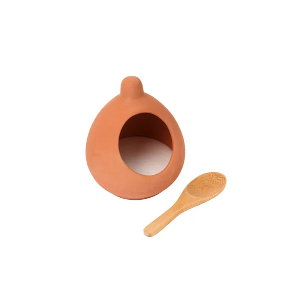 dexam Terracotta Salt Cellar with Spoon
