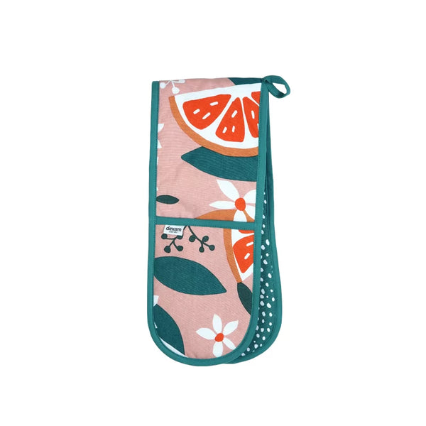 dexam Exotic Fruit Recycled Cotton Double Oven Gloves - Blush