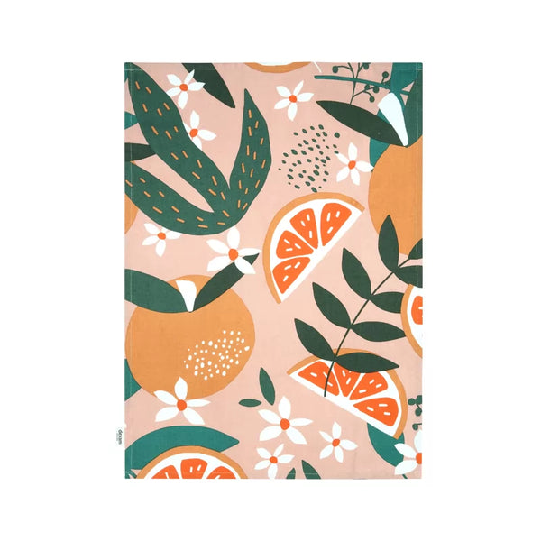 Dexam Exotic Fruit Recycled Cotton Set Of 2 Tea Towels - Blush