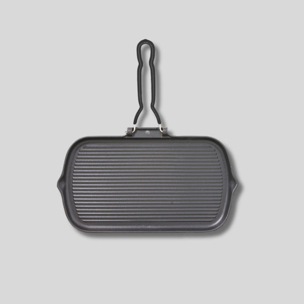 dexam Invicta 37cm Rectangular Smooth Grill Pan - Black