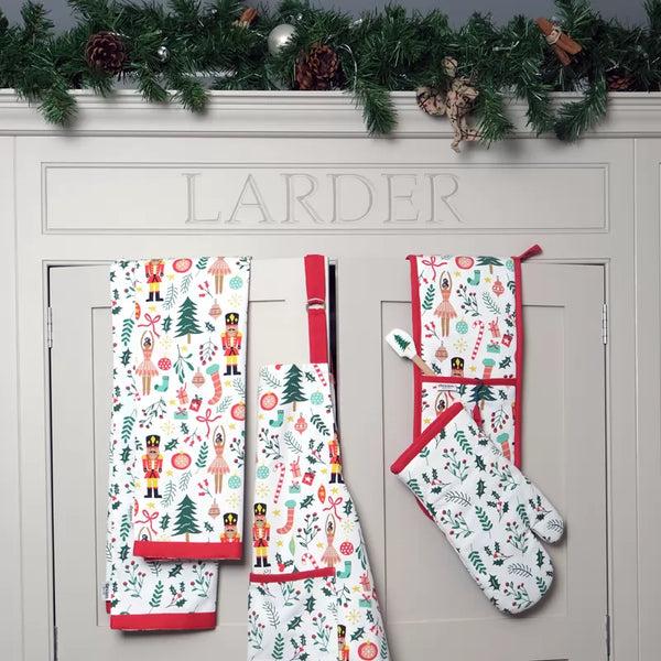 Dexam Nutcracker Recycled Cotton Double Oven Gloves