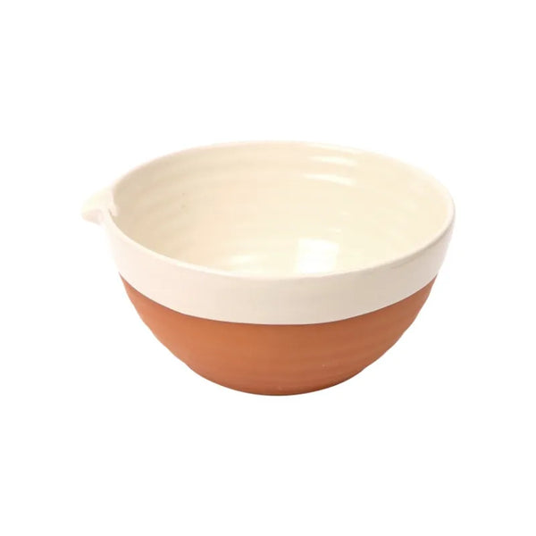 dexam Porto Terracotta Ribbed Large Mixing Bowl - Stone