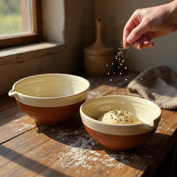 Dexam Porto Terracotta Ribbed Small Mixing Bowl - Stone