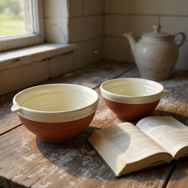 Dexam Porto Terracotta Ribbed Small Mixing Bowl - Stone