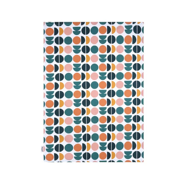 Dexam Retro Spot Recycled Cotton Set Of 2 Tea Towels - Teal