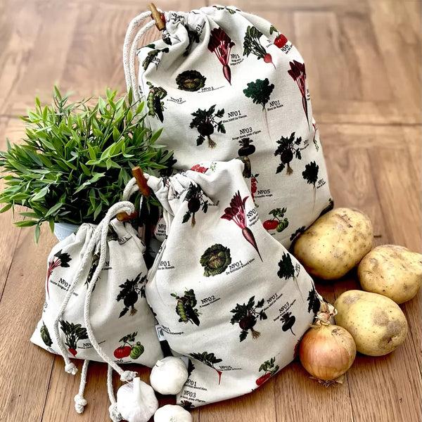 Dexam RHS Benary Vegetables Set Of 3 Vegetable Storage Bags