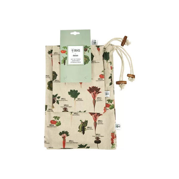 dexam RHS Benary Vegetables Set of 3 Vegetable Storage Bags