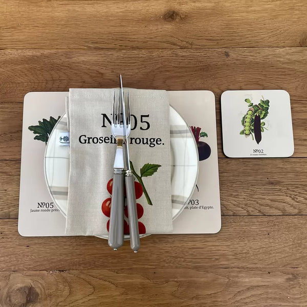 Dexam RHS Benary Vegetables Set Of 4 Placemats - Stone