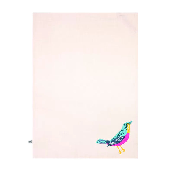 Dexam RHS Birds Organic Cotton Set Of 2 Tea Towels - Stone