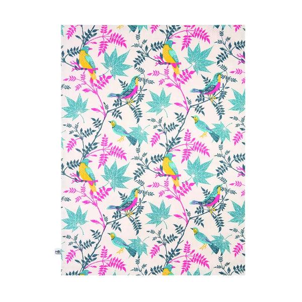 Dexam RHS Birds Organic Cotton Set Of 2 Tea Towels - Stone