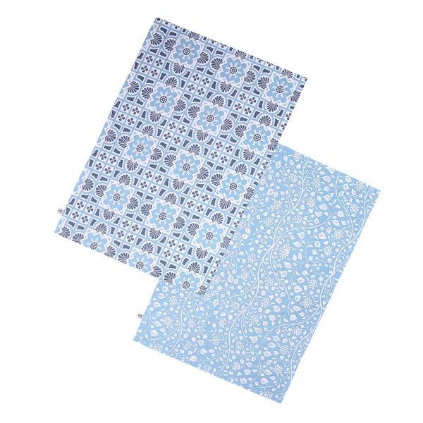 dexam RHS Gertrude Jekyll Organic Cotton Set of 2 Tea Towels - Blue