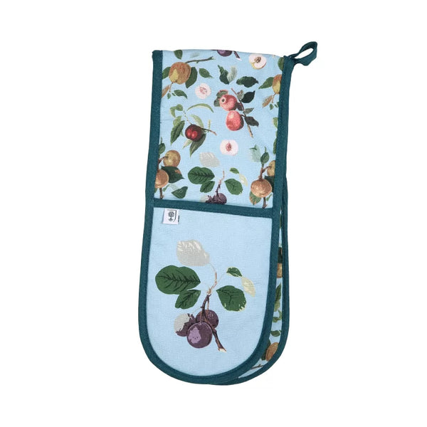 dexam RHS Hooker Fruit Organic Cotton Double Oven Gloves - Blue