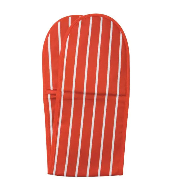 Dexam Rushbrookes Butchers Stripe Double Oven Gloves (Made In UK)