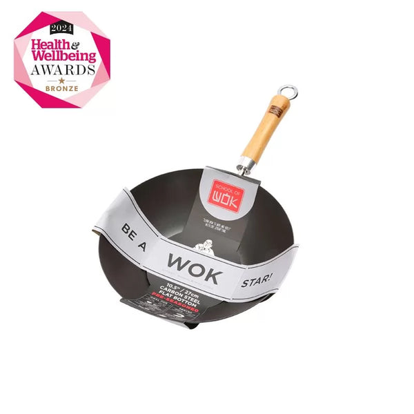 dexam School of Wok 10.5"/27cm Pre-Seasoned Carbon Steel Wok