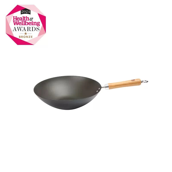Dexam School Of Wok 10.5"/27cm Pre-Seasoned Carbon Steel Wok