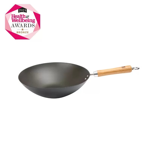 Dexam School Of Wok 12"/30cm Pre-Seasoned Carbon Steel Wok
