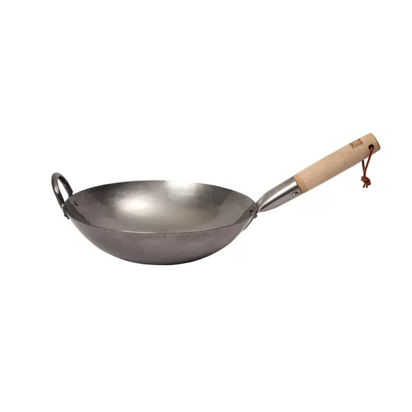 dexam School of Wok 12"/30cm Uncoated Carbon Steel Craft Wok