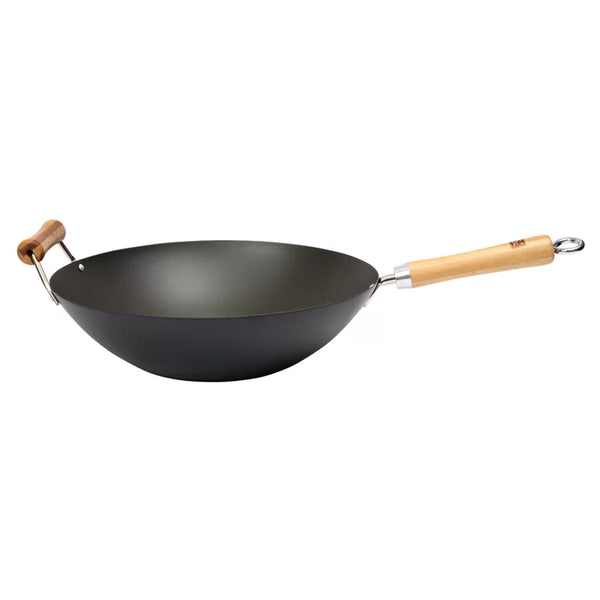 Dexam School Of Wok 14"/36cm Pre-Seasoned Carbon Steel Wok