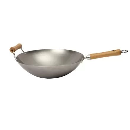 dexam School of Wok 14"/36cm Uncoated Carbon Steel Wok