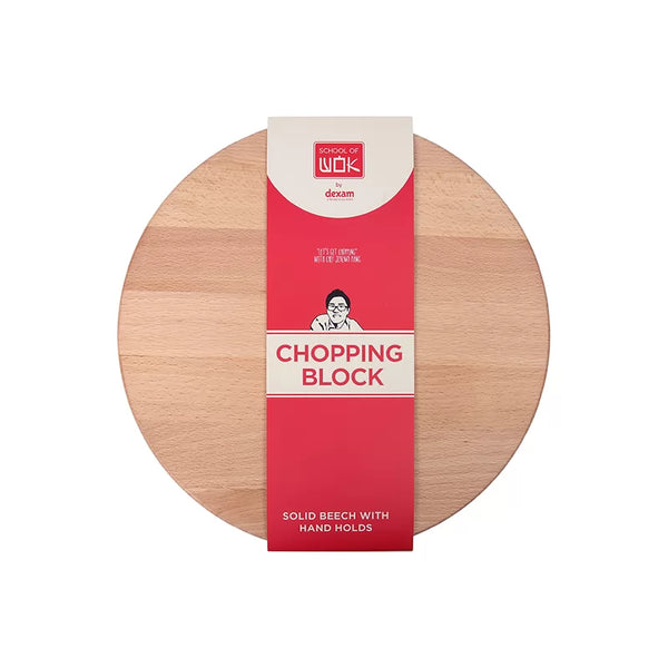 dexam School of Wok Beech Round Chopping Block/Board