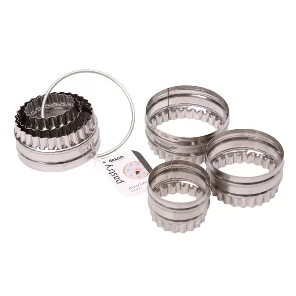 dexam Set of 3 Crinkled and Plain Cookie Cutters on Ring