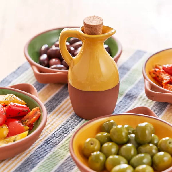 Dexam Sintra Glazed Terracotta Oil Drizzler | Rustic Artisan Kitchenware By Dexam