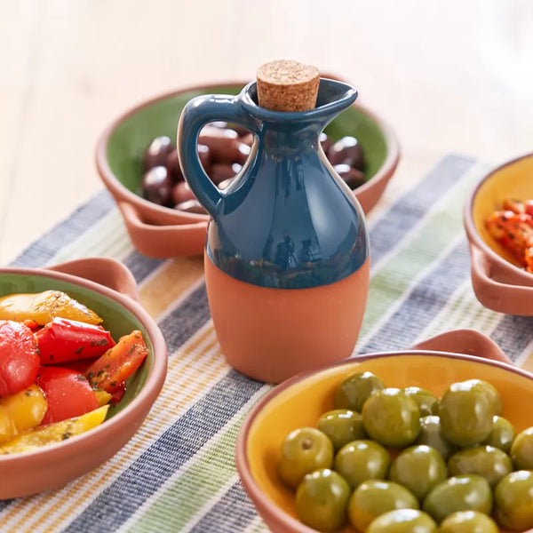 Dexam Sintra Glazed Terracotta Oil Drizzler | Rustic Artisan Kitchenware By Dexam