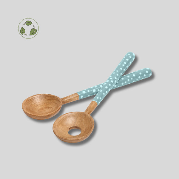 Dexam Sintra Mango Wood Salad Servers – Stone | Hand-finished Sustainable Salad Server