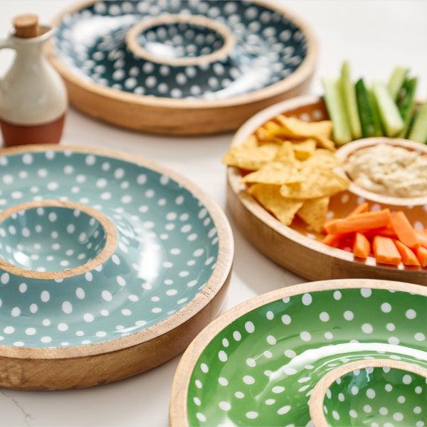 Dexam Sintra Mango Wood Spotted Chip And Dip Bowl | Eco-Friendly Serveware
