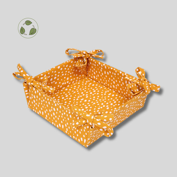 Dexam Sintra Spotted Bread Basket – Ink Blue | Recycled Cotton Table Basket