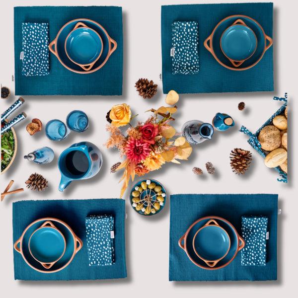 Dexam Sintra Spotted Napkin & Placemat Set – Stone | Recycled Cotton Table Linen